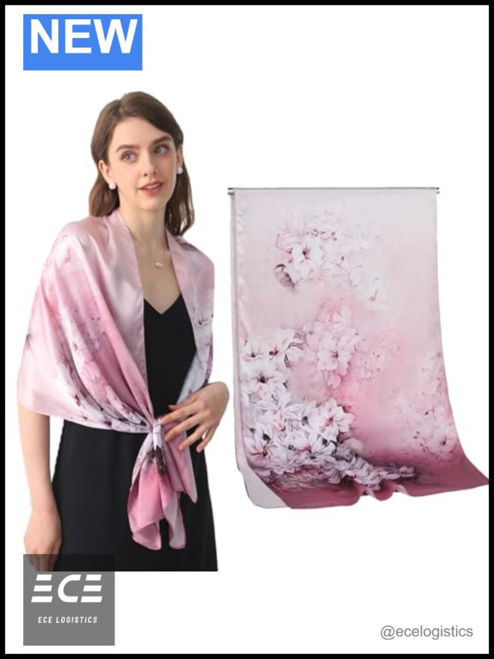100% Mulberry Silk Scarf 68x21 Shawl Wrap for Evening Dresses Hair Head Scarf
